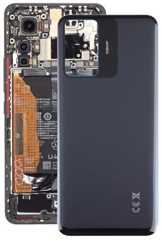 HUOLUNGJIN Cubierta trasera de batería compatible con Xiaomi Redmi Note 12S, juego de reparación de repuesto para Redmi Note 12S (negro)