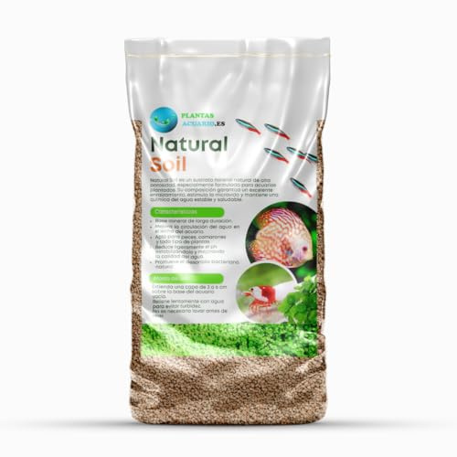 Natural Soil Sustrato Mineral Arcilloso Grano Fino 2-3mm para Acuarios, Terrarios, Paludarios, Ideal para Plantas Acuáticas y Terrestres 3 litros