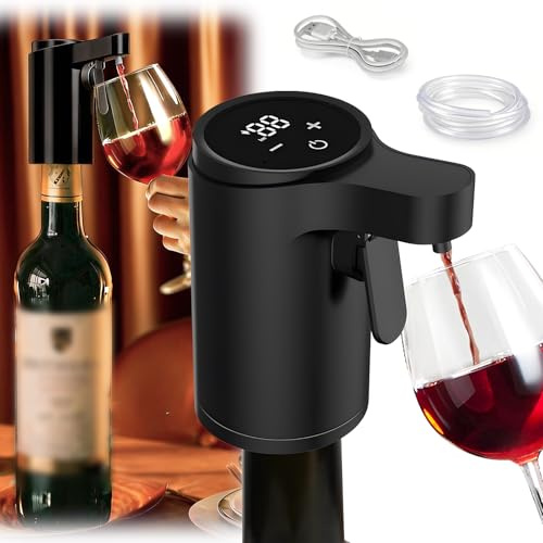 5-in-1 Smart Liquor Dispenser, Electric Wine Decanter with Aeration, Touch Pouring for Most Wine Bottles, Enhances Flavor, Reduces Sediment
