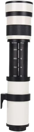 Compatible con Nikon D3000, D3100, D3200, D3300, D3400, D5000, D5100, D5200 y D5300. Objetivo Zoom telefoto de Enfoque Manual de 420-800 mm f/8.3.