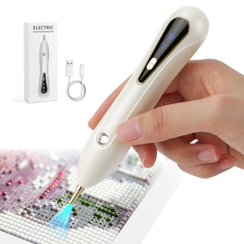 Leiortufa Elektrischer Diamond Painting Stift Set, Leiser Saugstift, Kabellos & Wiederaufladbar, Ergonomischer Griff, Diamond Painting Zubehör für DIY Diamond Painting Kunst Pinsel Kunstwerke