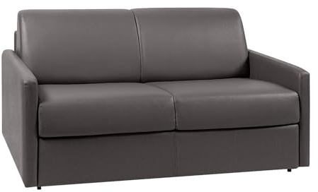 Vente-unique - Schlafsofa 2 Calife - Kunstleder - grau