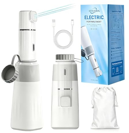 XFDZQQG Bidet Portable Electrique,Bidet De Voyage Portable Rechargeable,450 ML Bouteille Perineale Post Partum,Douchette Intime Maternité,pour Voyage,Camping,Hygiène Personnelle,Hemorroide