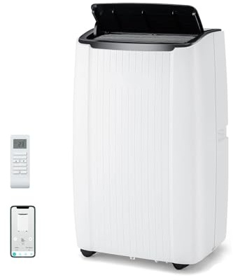 LIFEZEAL Condizionatore Portatile 12000 BTU 6-in-1, Raffreddamento, Riscaldamento, Deumidificazione, Ventilazione, Auto e Modalità Notte, 1,3kW, Telecomando, Wi-Fi, Timer 24h (12000BTU|42m²)