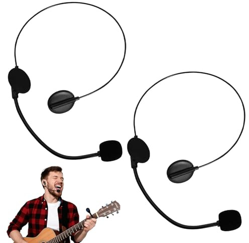 WSOAFVK 2 Stück Schwarz Headset Mikrofon Spielzeug, Fake Kopfhörer Requisiten für Popstar Cosplay, Kunststoff Kostümzubehör für Maskenball Party Halloween Bühnenauftritt