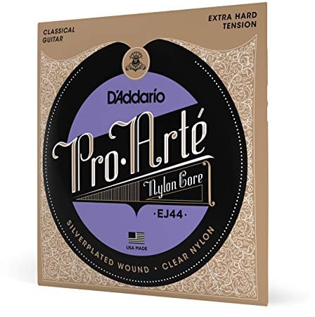 D'Addario Pro Arté Cuerdas de Nylon para Guitarra Clásica, EJ46, Tensión Dura, Juego de 6 Cuerdas, Paquete de 1, 1-Pack, Extra-Hard Tension