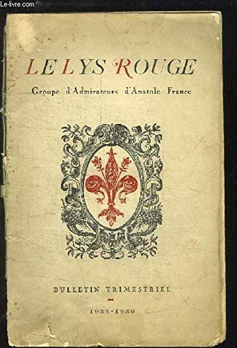 Le Lys Rouge. Années 1933, 1934, 1935 et 1936
