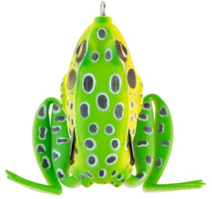 Lunkerhunt - Lunker Frosch, Leopard - Angelköder mit realistischem Design, Beine aus- und zurückziehen, ideal für Barsch und Hecht, Süßwasserköder mit Hohlkörper, wiegt ½ oz, 5,7 cm Länge