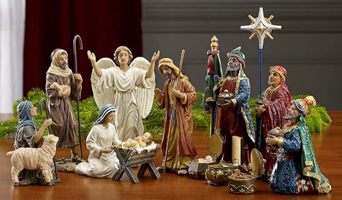 Three Kings Gifts 17,8 cm große Figuren, Krippenfigur, inklusive Krippe, Weihrauch und Myrrhe