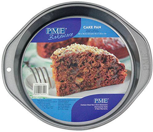 PME Runde antihaftbeschichtete Backform aus Karbonstahl, 228 x 38 mm, 27.2 x 24.4 x 3.8 cm, Grau