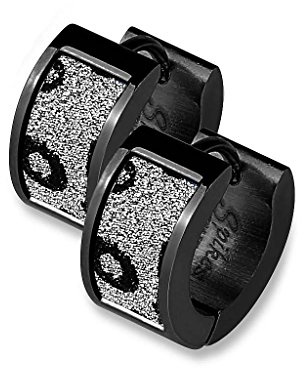 Mianova Klappcreolen Edelstahl Damen Herren Ohrringe Rund Glitzer | 1 Paar Scharnierverschluss für sicheren Halt – Durchmesser 12,5 mm – Für Alltag und festliche Anlässe – Ideal als Geschenk