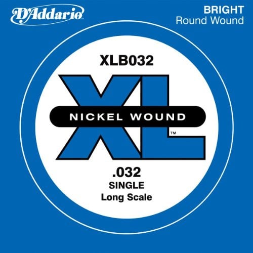 D'Addario XLB032 Nickel Wound Bass Guitar Single String, Long Scale, .032