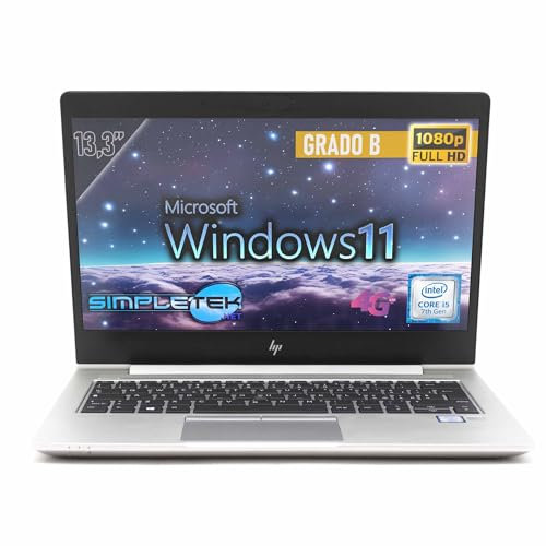 HP Ordinateur portable 830 G5 13 Full HD | Core i5 7th | 16 Go de RAM | 480 Go SSD M.2 | Windows 11 Pro | Disposition du clavier italien | avec webcam intégrée, WiFi, BT, USB-C, HDMI, lecteur