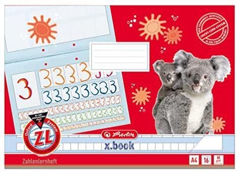 Herlitz Zahlenlernheft x.book A4 quer, Lineatur ZL, 1. Klasse, 16 Blatt, 10 Stück