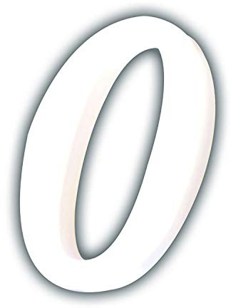 Décopatch Mache Little Number 0 (Zero), 1.5x7.7x12cm - White