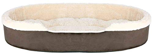 TRIXIE Cosma Bett: Plüschbezug, Schaumstofffüllung, Wendekissen, Rutschfest, 60x50 cm, Polyester, Schaum, Mehrschichtiger, modularer Aufbau, Hundebett, Innenbereich