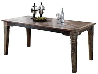 MASSIVMOEBEL24.DE Nature of Spirit Esstisch Classic Indisches Altholz - Unterschiedliche Größen-2, Farbe:Mehrfarbig lackiert, Größe:220x90 cm