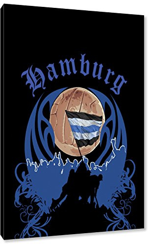 Ultras Hamburg Format: 60x40, Bild auf Leinwand XL, fertig gerahmt