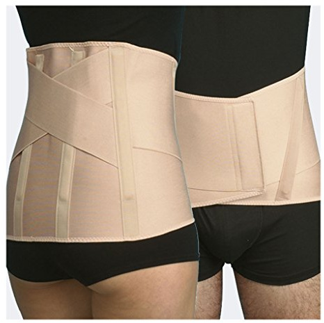 523 UOMO - Corsetto elastico lombosacrale - rinforzi paravertebrali - supporto lombare ad incrocio