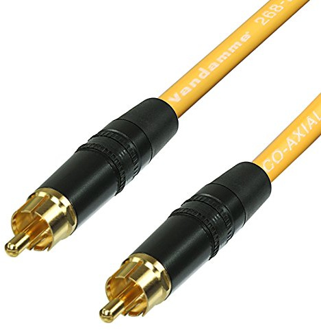Designacable, SPDIF Digital Audio Video Coaxial Cable RCA to RCA Van Damme 75 ohm Coax Phono (2 m, Yellow)