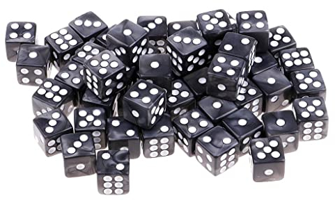 Sharplace 50Pcs 12mm D6 Würfel Set für Brettspiel - Grau