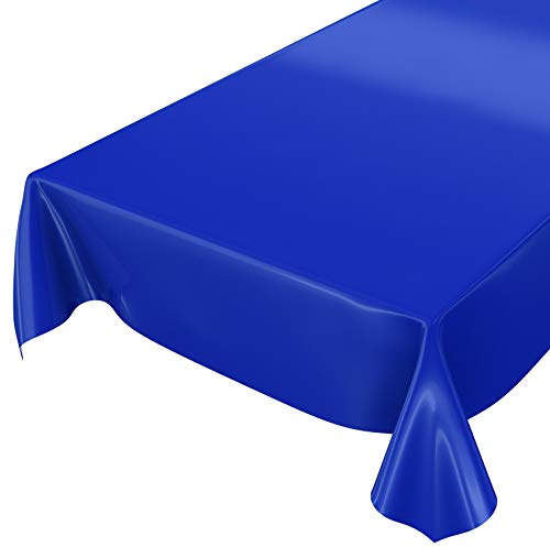 Wachstuchtischdecke Wachstuch abwaschbare Tischdecke Uni Glanz Einfarbig Dunkelblau Schnittkante 350 x 140cm