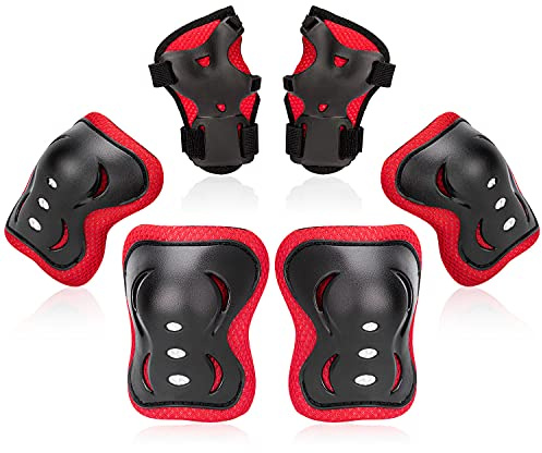 Kids/Youth Knee Pads Elbow Pad Wrist Guards Protective Gear Set, for Child Roller Skates, Cycling Bike, Skateboard, Inline Skatings, Scooter Riding, BMX bike, And Other Outdoor Sports Activities