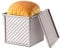 CHEFMADE Mini Pullman Loaf Pan with Lip, 0.55Lb Dough Capacity Non-Stick Rectangle Corrugated Toast Box for Oven Baking 3.9 x 3.9x 3.9 (Champagne Gold)