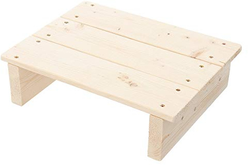 Repose-pieds plat en bois de pin - Tabouret de piano - Mobilier de maison ou de bureau sous la table (B)