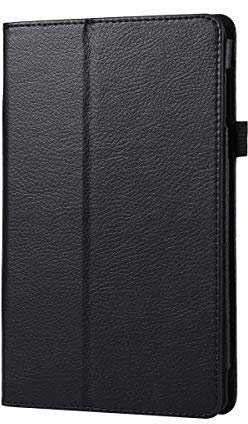 SOLUSTRE Slim Folding PU Leather Stand Case Cover For All-New Amazon Fire HD 8'' Tablet for 6th Generation 2017 release Only (Black)