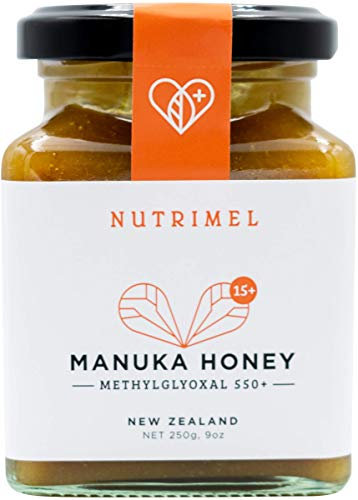 NUTRIMEL Miel de Manuka 15+ (MGO 550+) - Pot en verre (250 g) - Origine Nouvelle-Zélande - 100% Testé et certifié