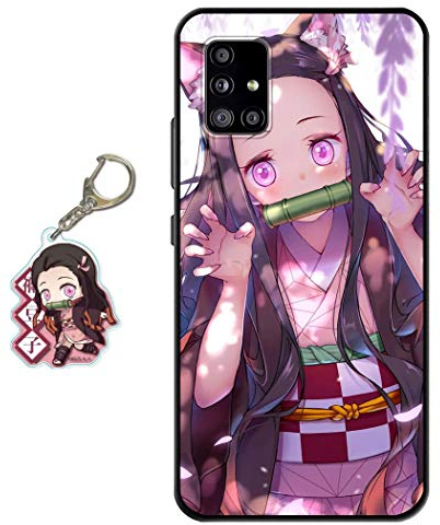 Staremeplz Hülle für Samsung Galaxy A51 Anime Handyhülle [Mit Schlüsselbund] Cartoons Silikon Sanft Bumper Case Hülle für Samsung Galaxy A51