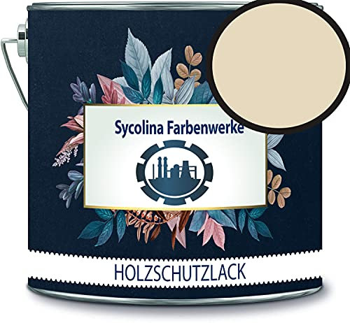Holzschutzlack Holzlack Holzlasur wetterbeständiger Langzeitschutz Wetterschutzfarbe Holzschutzfarbe RAL 1015 Hellelfenbein // Sycolina Farbenwerke