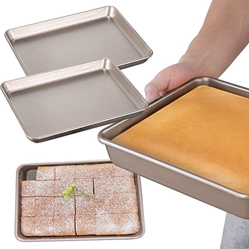 Backbleche,Oven Tray Backbleche FüR Miele Backofen Binblin 2pcs (27.5x22.5) Ofenblech Antihaft Beschichtung Backofen Kratzfest Non-Stick Kuchenblech Herd Backofen(Golden)