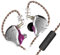 KINBOOFI KZ ZS10 Pro Earbuds Headphone, KZ in Ear Monitor IEM HiFi Earphone with 5 Driver 4BA 1DD with Detachable 0.75mm 2 Pin Cable for Singer Musician Drummer (Purple with Mic)