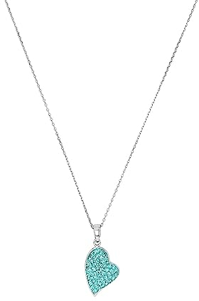 Amor Kette mit Anhänger 925 Sterling Silber Damen Halsschmuck, mit Kristall synth., 45 cm, Silber, Herz, Kommt in Schmuck Geschenk Box, 9963935
