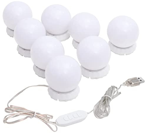 vidaXL Spiegelleuchte mit 8 LED-Glühbirnen Spiegellampe Lampe Leuchte Schminklicht Beleuchtung Makeup Licht für Schminktisch Warmweiß Kaltweiß