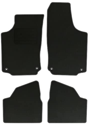 Velourmattenset für Opel Corsa C Bj. 2000-2006 Basic runde Befestigungen Veloursfussmatten Automatten Mit Absatzschoner Passform Neu
