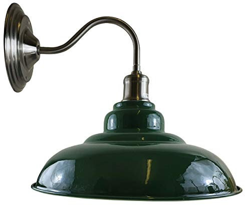 LEDSone Applique murale industrielle de style Edison en métal rétro pour chambre à coucher, couloir, bar, loft café (Vert)