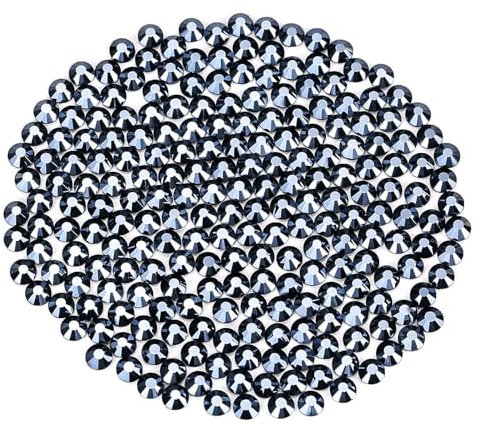 Novani Rhinestones Flatback Rhinestones Glass Nail Gems Stones Jewels Round Gemstones Non-Hotfix Crystal,SS6,1440 Pieces,Shiny Black