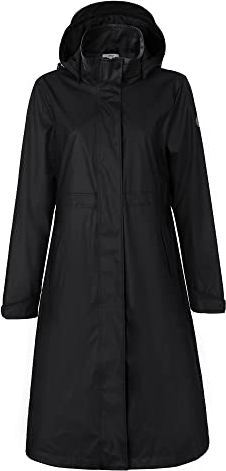 rhythm of the rain Veste de Pluie Femme Imperméable Longue Parka Manteau Imperméable à Capuche Zippé PU Pluie Imperméable Femme Coupe Vent