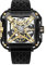 CIGA Design Automatik Uhr Herren - X Serie SUV Armbanduhr Titan Quadratisch Mechanische Skelettuhr Saphirglas mit Nylon- und Silikonarmband(Gold)