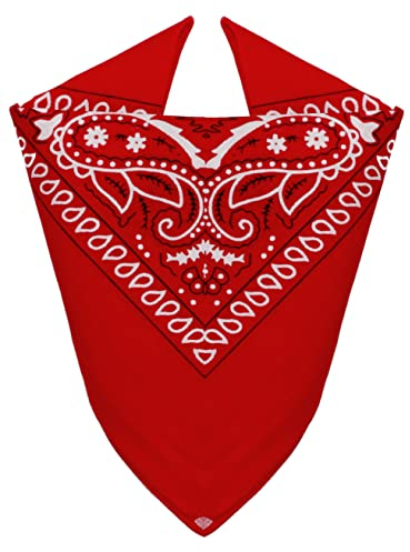 Van Der Rich ® - Bandanas aus 100% Baumwolle Kopftuch für Herren Damen (Rot, One Size)