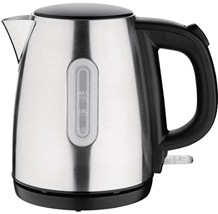 Caterlite Stainless Steel Kettle 1 Litre - Fast Boil, Boil Dry Safety, Auto Switch Off, Hotel Room Restaurant Café Water Heating Boiling Appliance