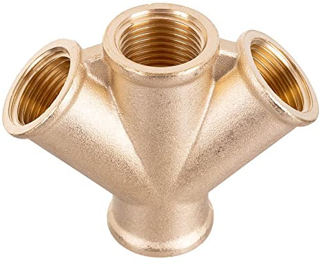 Séparateur de tuyau d'air à 4 voies Raccords filetés 1/2 Collecteur en laiton