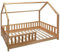 WEB2O Lit cabane pour Enfant en Bois Naturel 90x190 cm (90x190)