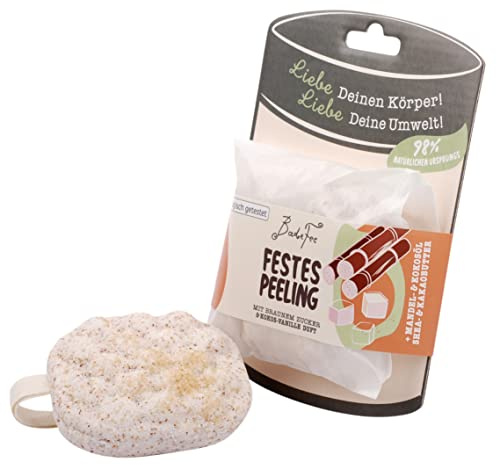 BadeFee festes Peeling mit braunem Zucker (Hautpeeling, cremiger Schaum, Hautpflege, Peeling, Reinigung, Pflege, Geschenkidee, natürliche Inhaltsstoffe)