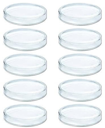 10PCS Borosilikatglas Kultur Platten Für Zellwachstum Bioresearch Sterile Petrischalen 60mm 75mm 90mm 100mm Durchmesser Lab Verbrauchsmaterialien 10Pcs Glas Kultur Gerichte Petrischalen Hohe