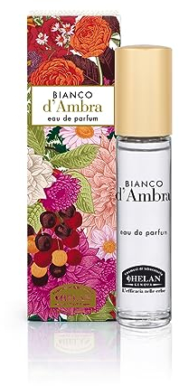 Helan, Bianco d'Ambra – Damenduft mit würzigen sinnlichen Noten, feminines Eau de Parfum mit Iris und Farn, leichte Damenparfüme mit Moschusduft mit Weihrauch, Brenndauer 4-5 Stunden, Made in Italy,
