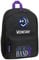 Wednesday Rucksack Kinder mit Vordertasche & seitlichen Netztasche, Schulrucksack 37 x 29 cm Schwarz - Mädchen Geschenke (Schwarz/Blau)